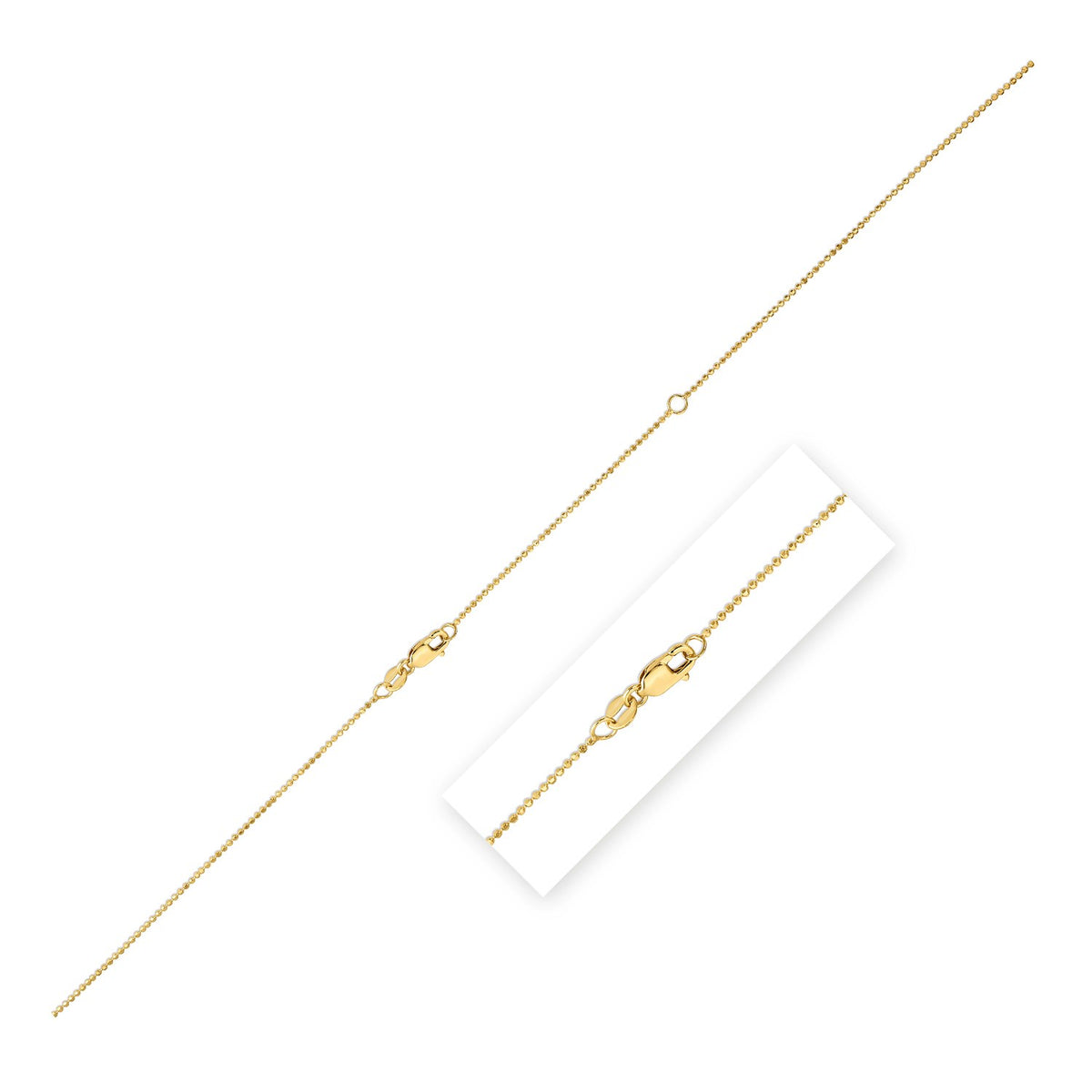 Double Extendable Bead Chain in 14k (1.00 mm)