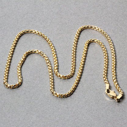 14k White Gold Solid Round Box Chain