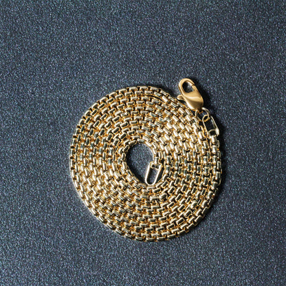 14k White Gold Solid Round Box Chain