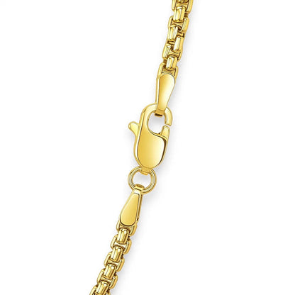 14k White Gold Solid Round Box Chain