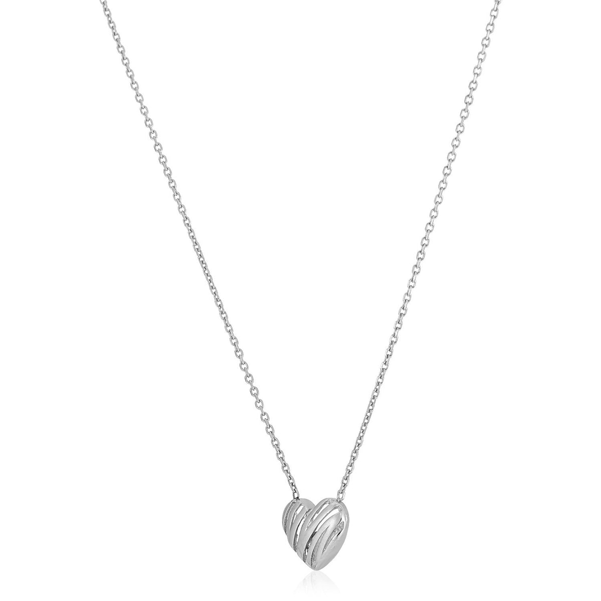 14k High Polish Scribbles Heart Necklace