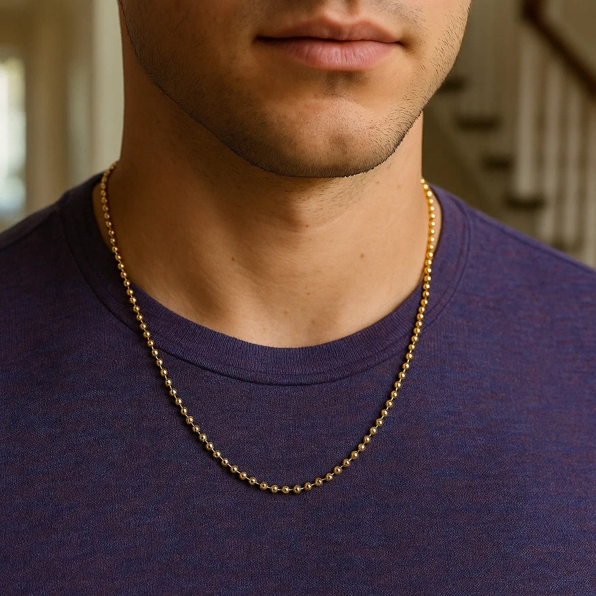 14k Yellow Gold Bead Chain (2.50 mm)