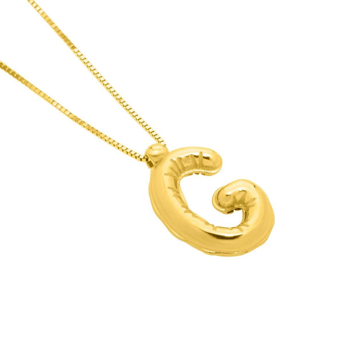14K Yellow Gold Helium Initial G Pendant