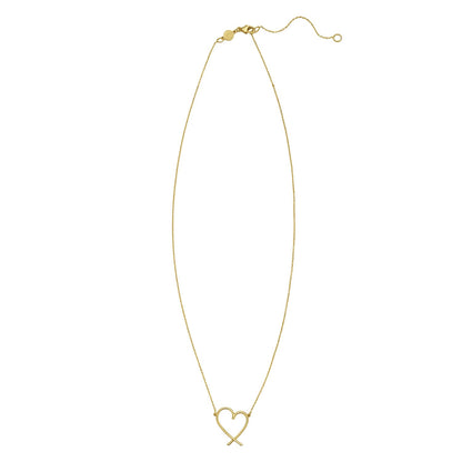 14K Yellow Gold Delicate Heart Necklace