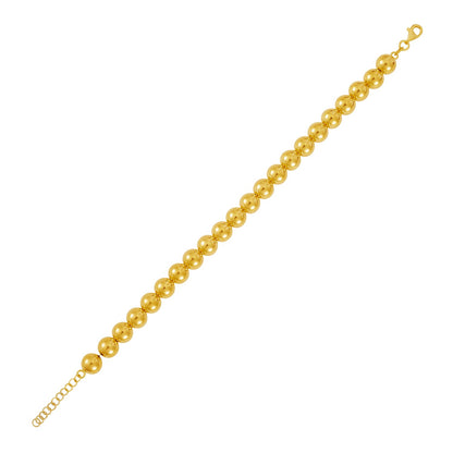 Polished 8mm Bead Bracelet in 14K Yellow Gold (8.00 mm)