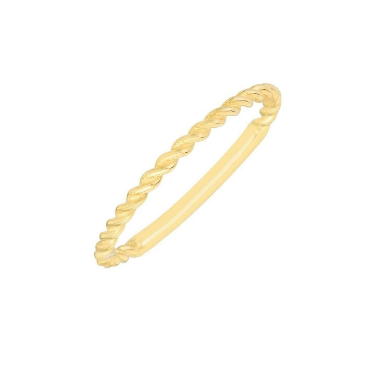 14K Yellow Gold Twisted Stackable Ring
