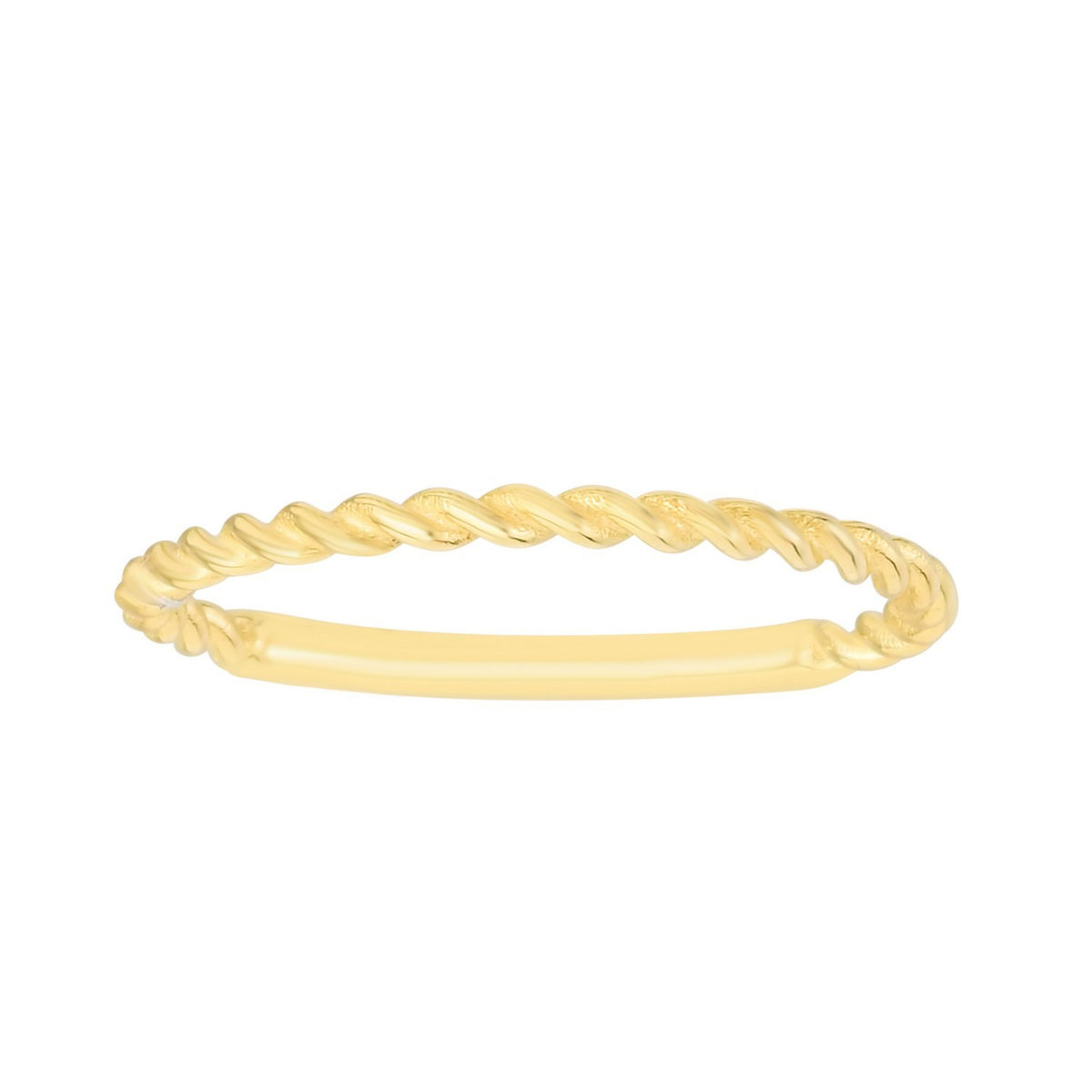 14K Yellow Gold Twisted Stackable Ring