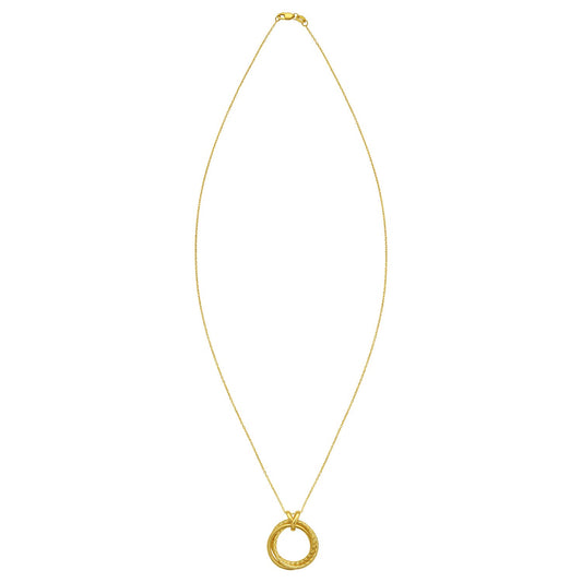 14K Yellow Gold Interlocking Diamond Cut Trinity Necklace