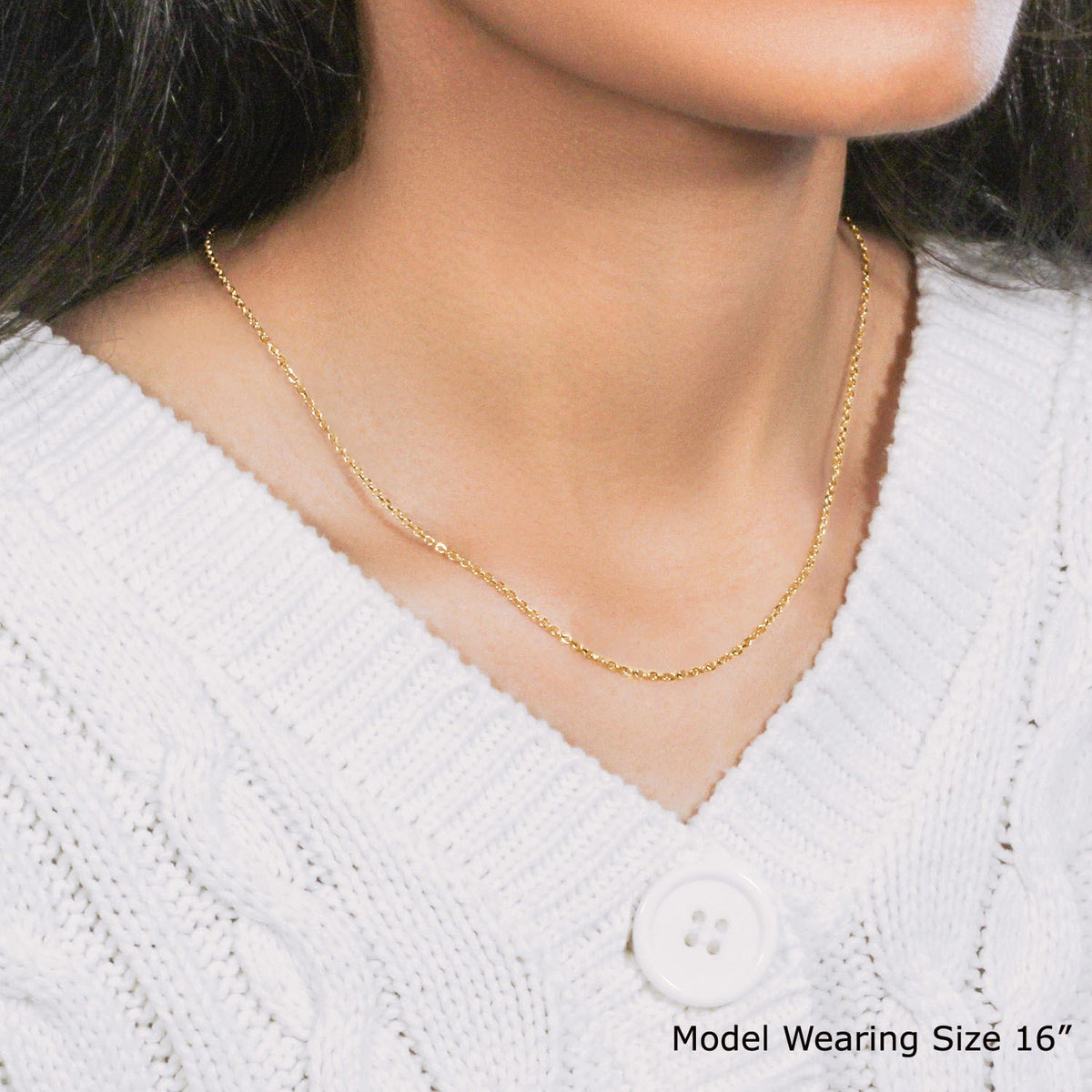 18k Diamond Cut Cable Link Chain