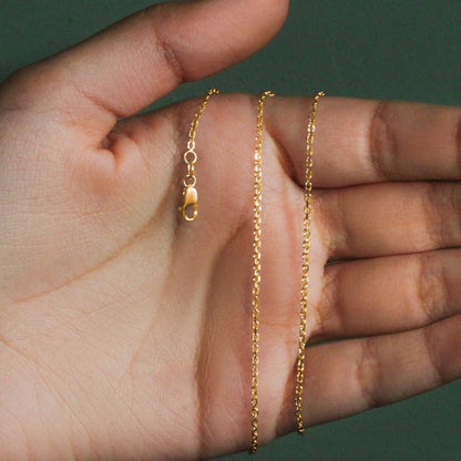 18k Diamond Cut Cable Link Chain