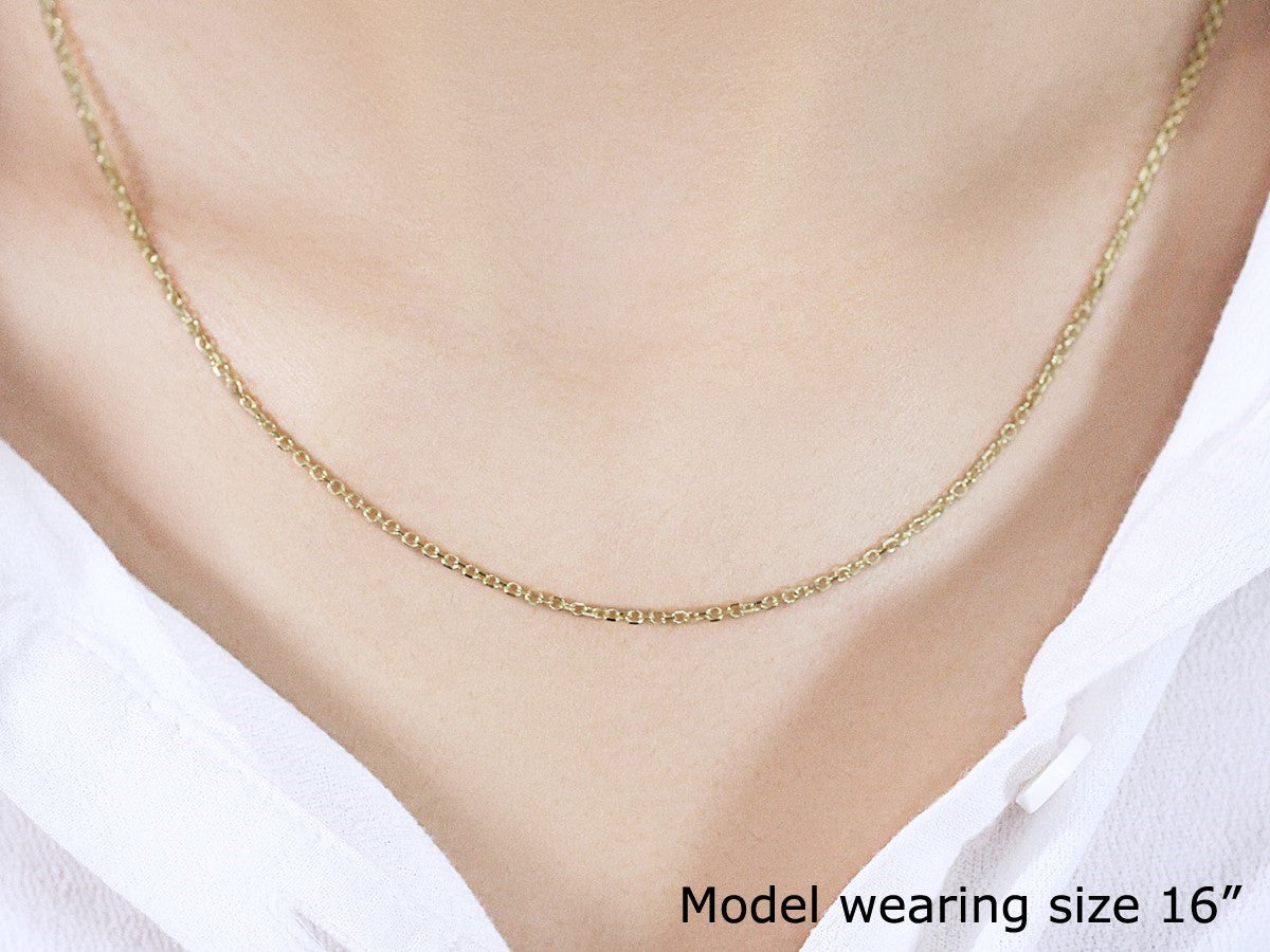 18k Diamond Cut Cable Link Chain