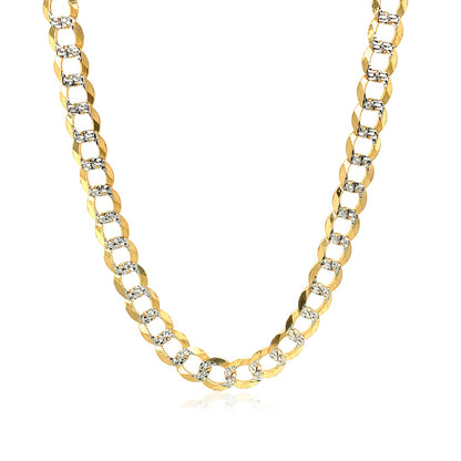 14k Two Tone Gold Pave Curb Chain