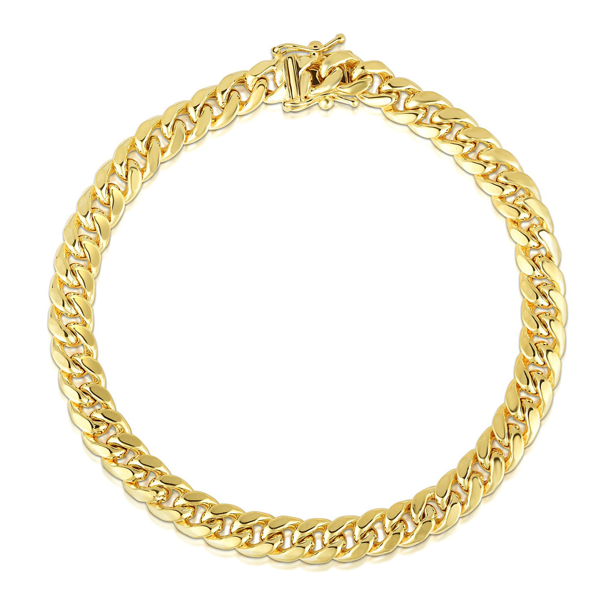 14k Yellow Gold Semi Solid Miami Cuban Bracelet (6.10 mm)
