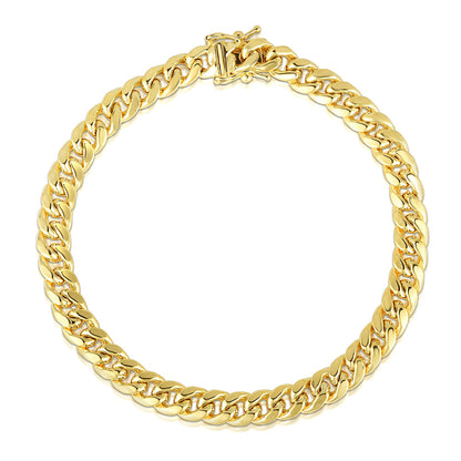 14k Yellow Gold Semi Solid Miami Cuban Bracelet (6.10 mm)