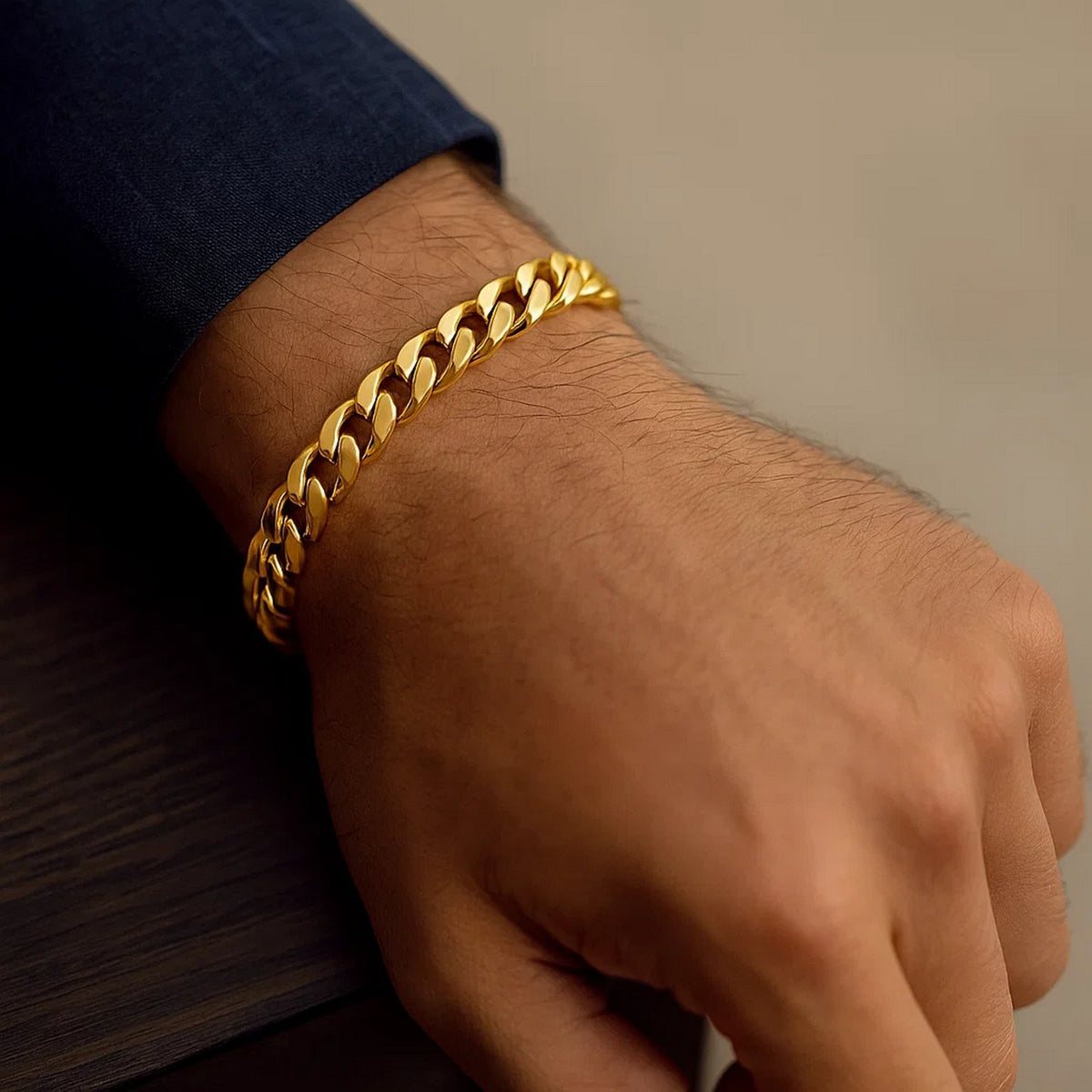 14k Yellow Gold Semi Solid Miami Cuban Bracelet (6.10 mm)
