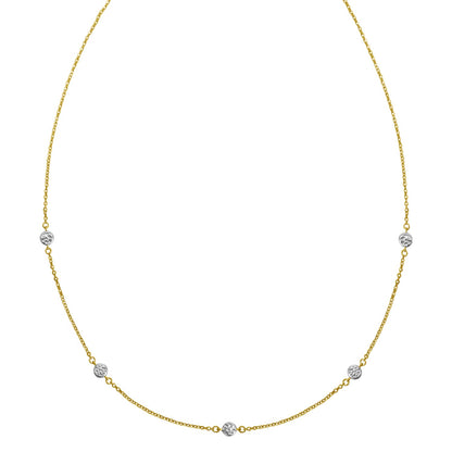 14K Two Tone Gold Classic Paperclip Chain Necklace