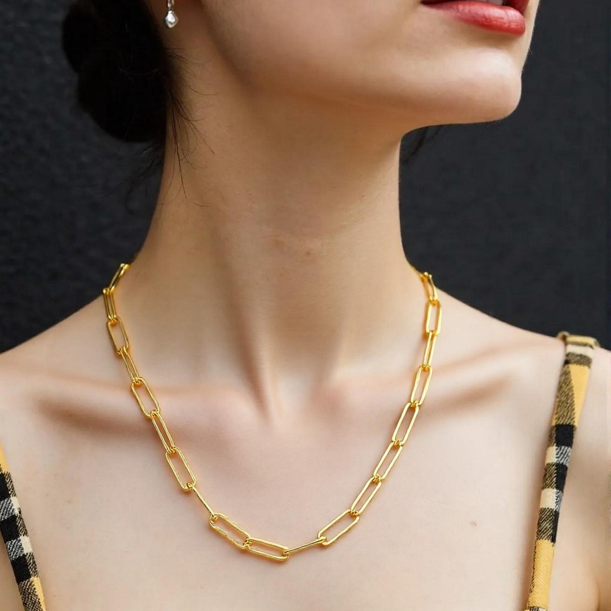 14K Yellow Gold Wide Paperclip Chain