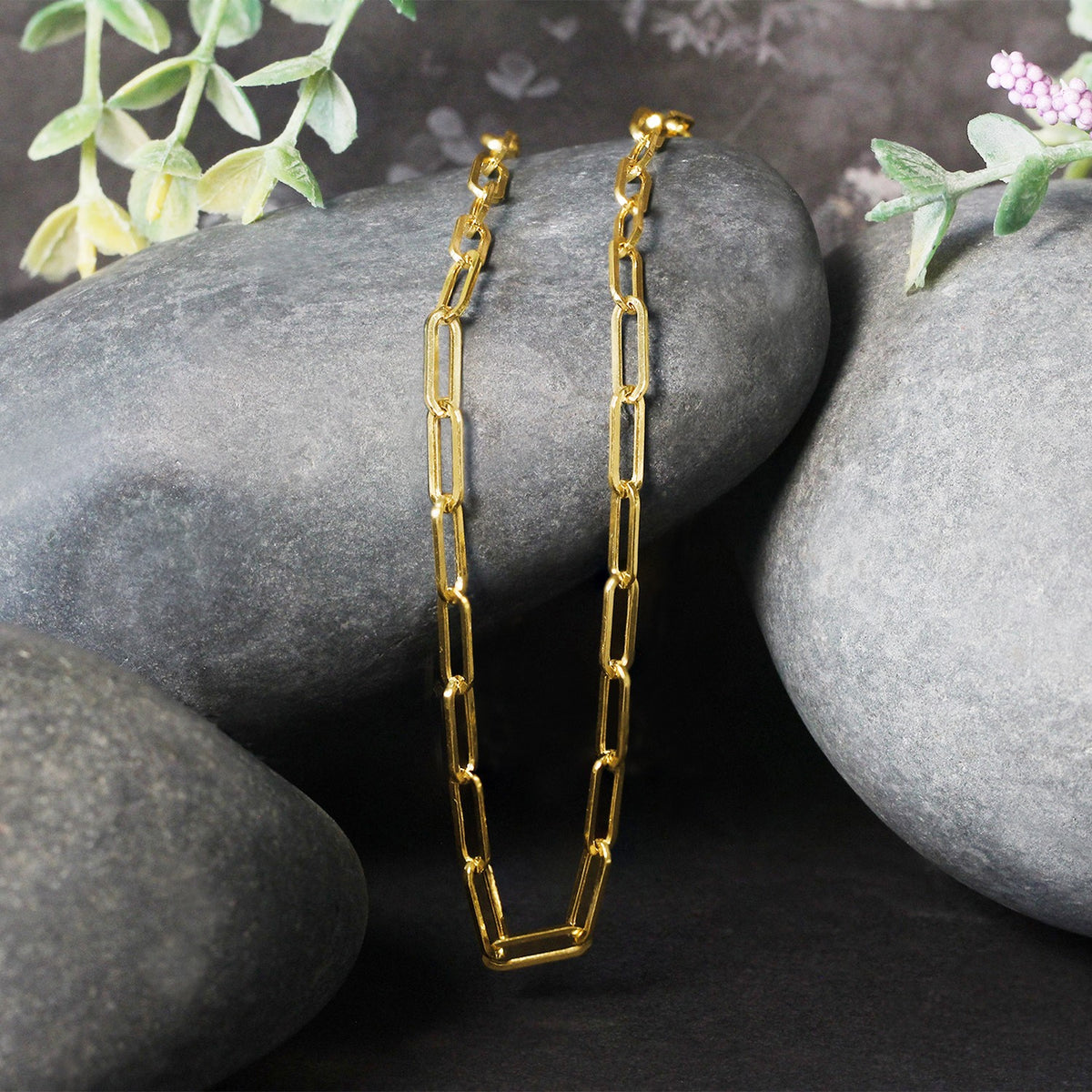 14K Yellow Gold Wide Paperclip Chain