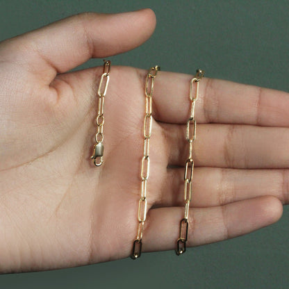 14K Yellow Gold Wide Paperclip Chain