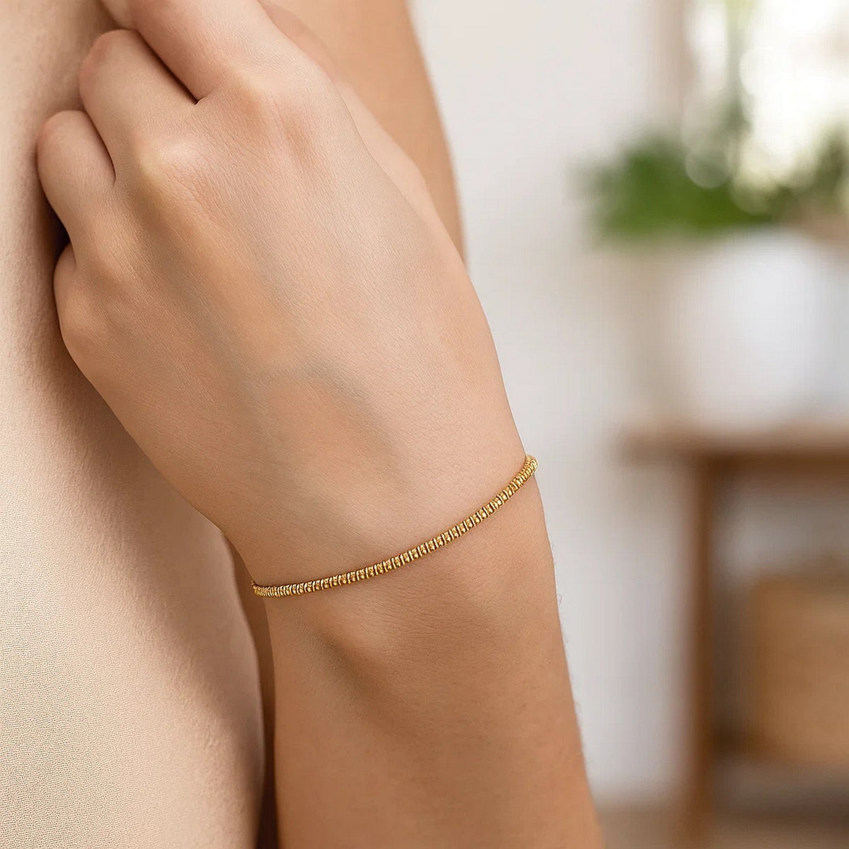 14K Sparkle Spring Chain Bracelet (2.10 mm)