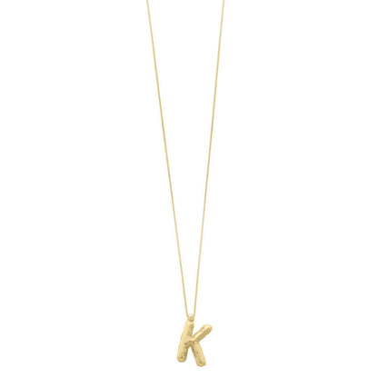 14K Yellow Gold Helium Initial K Pendant