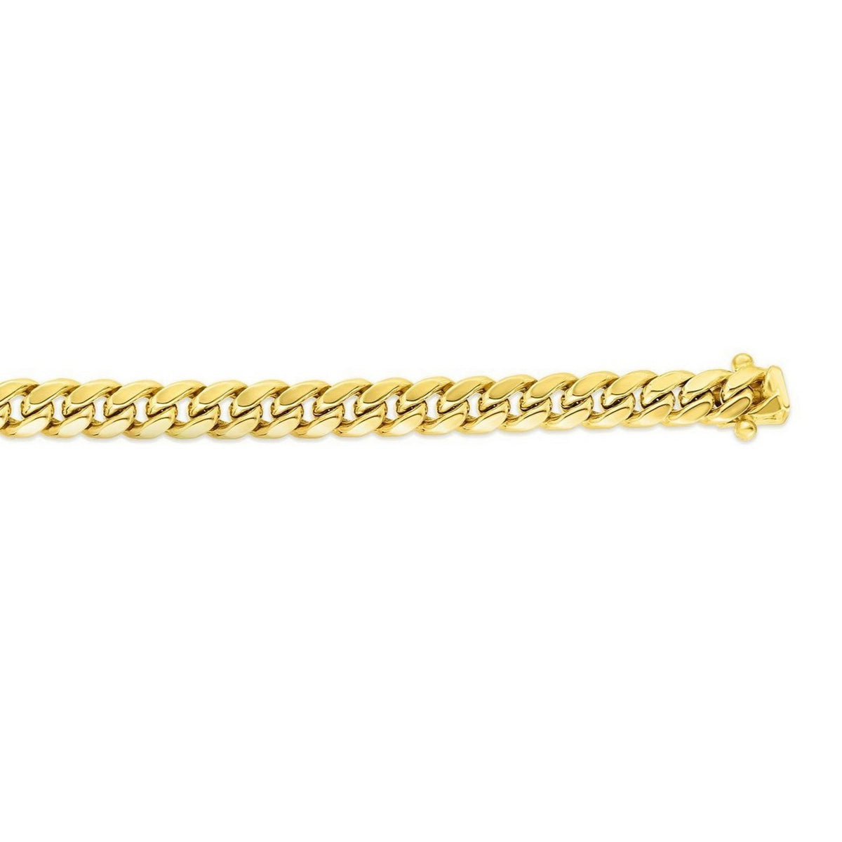14k Yellow Gold Semi Solid Miami Cuban Chain