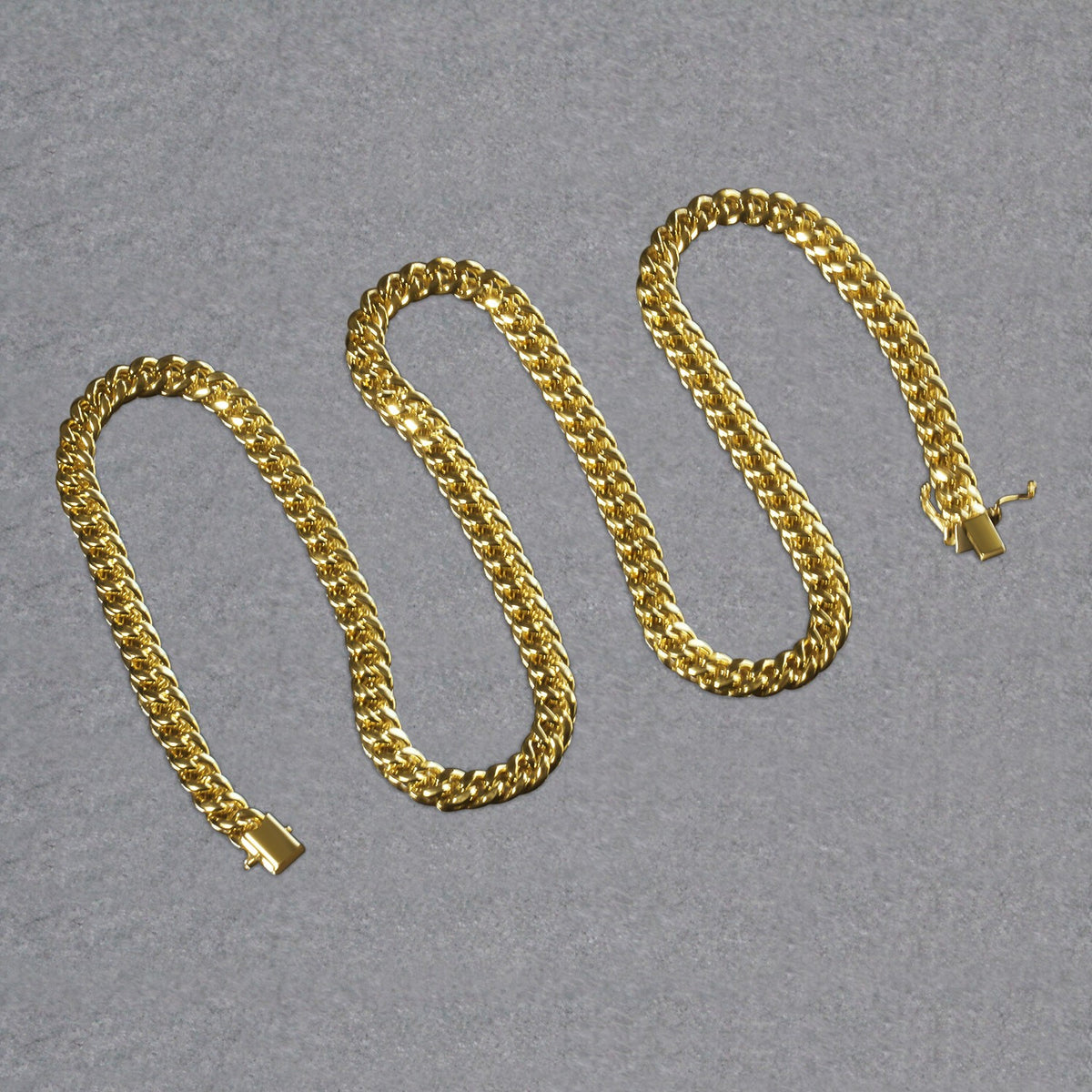 14k Yellow Gold Semi Solid Miami Cuban Chain