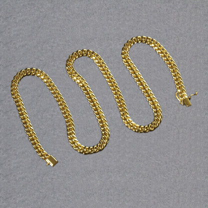 14k Yellow Gold Semi Solid Miami Cuban Chain