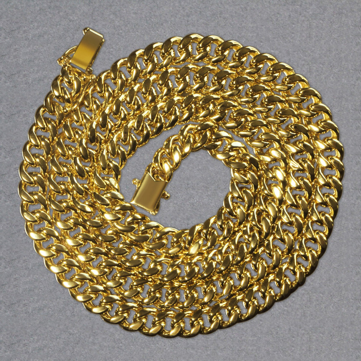 14k Yellow Gold Semi Solid Miami Cuban Chain