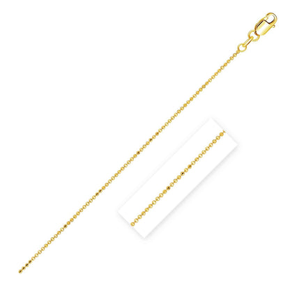14k Diamond Cut Bead Chain (0.90 mm)
