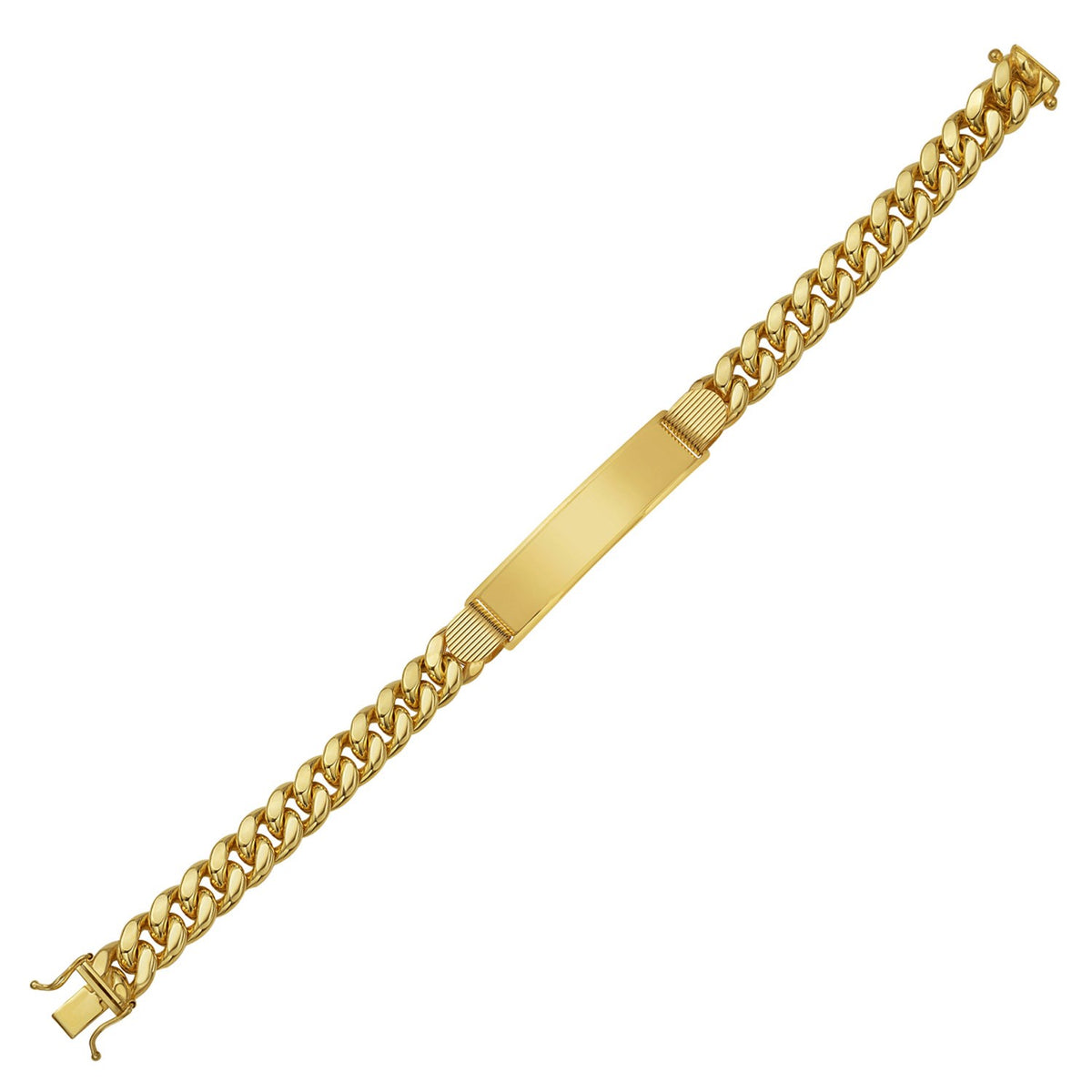 14K Yellow Gold Lite Cuban ID Bracelet (7.20 mm)