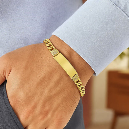 14K Yellow Gold Lite Cuban ID Bracelet (7.20 mm)