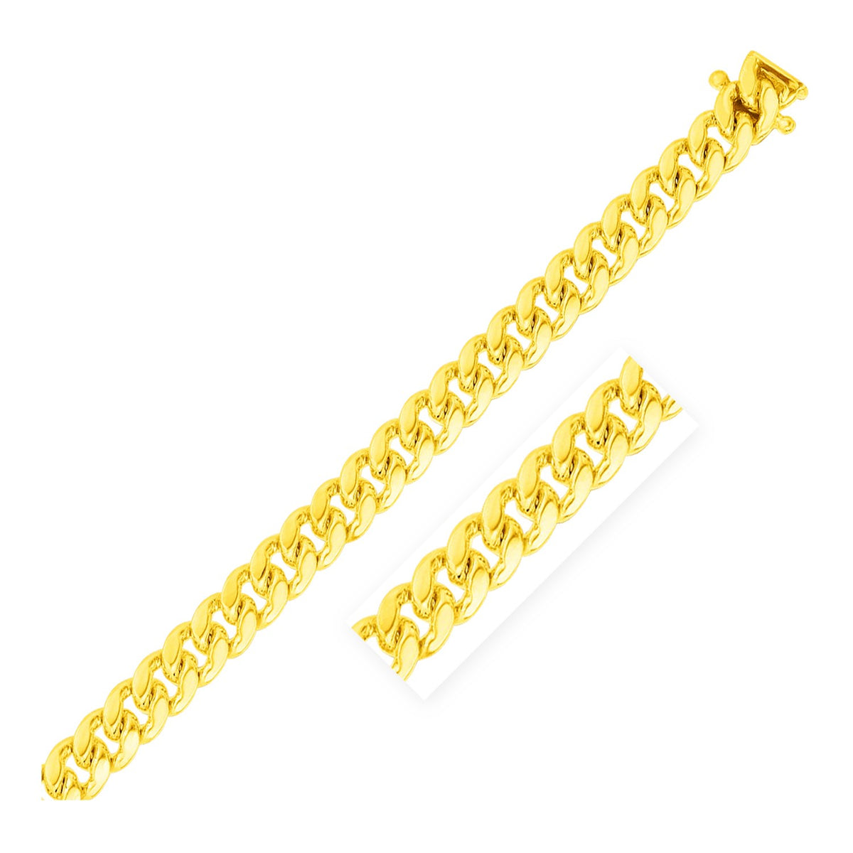 14k Classic Miami Cuban Solid Chain
