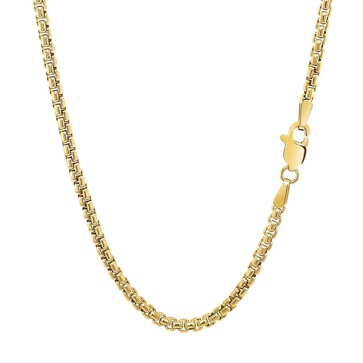 14k White Gold Solid Round Box Chain