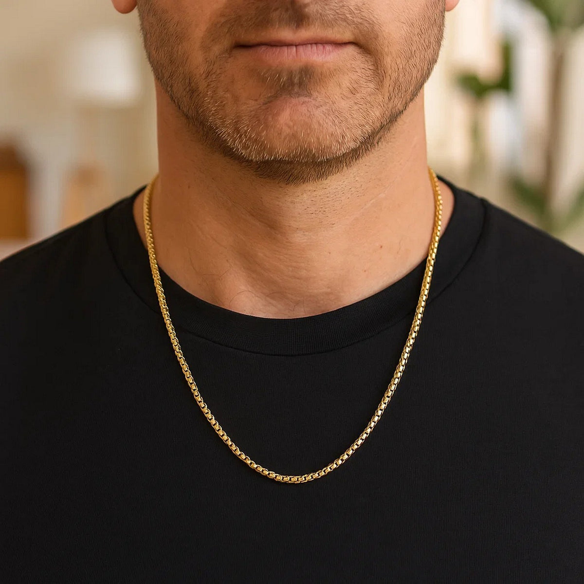 14k White Gold Solid Round Box Chain