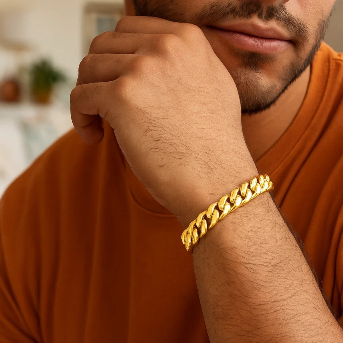 14k Yellow Gold Semi Solid Miami Cuban Bracelet (6.10 mm)