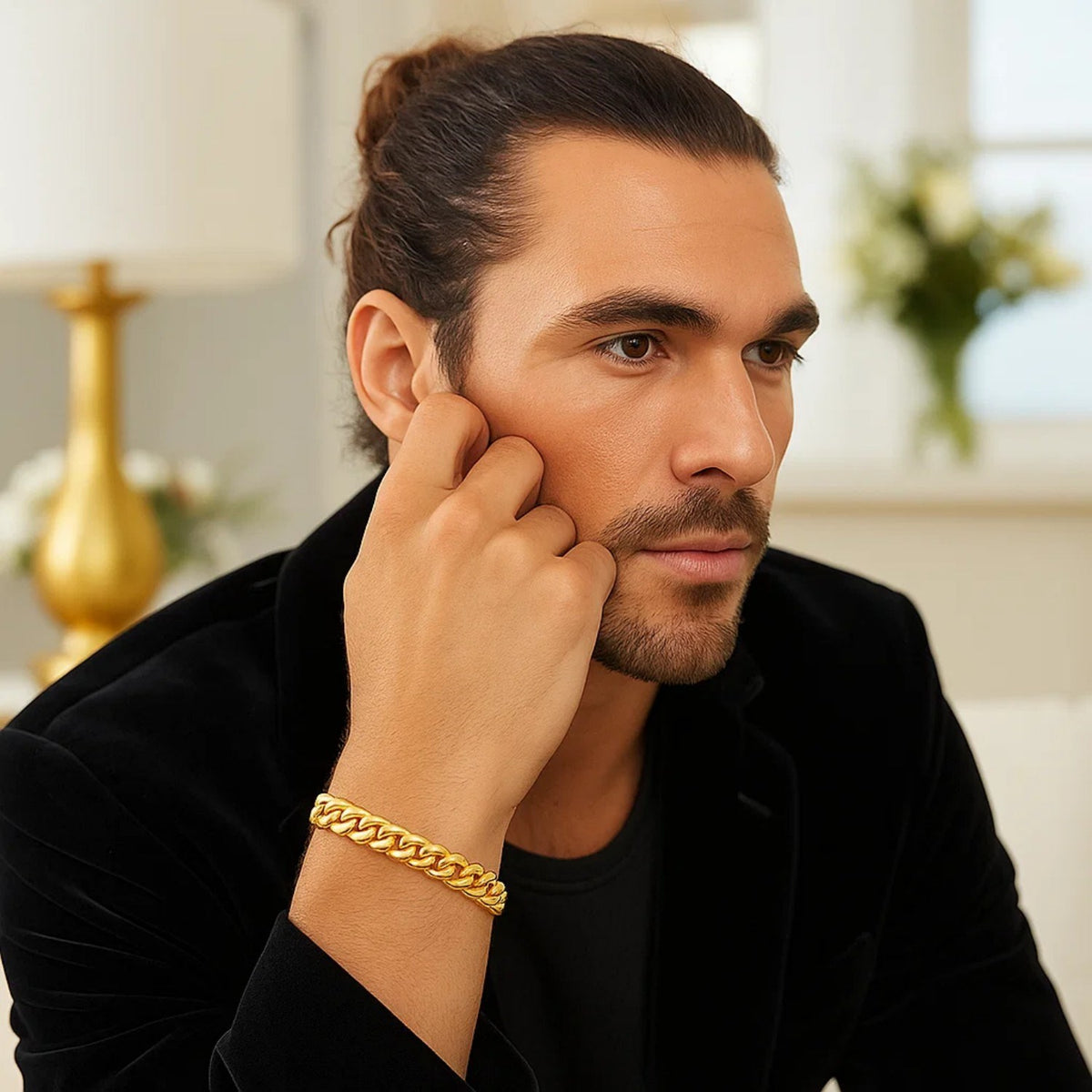 14k Yellow Gold Semi Solid Miami Cuban Bracelet (6.10 mm)