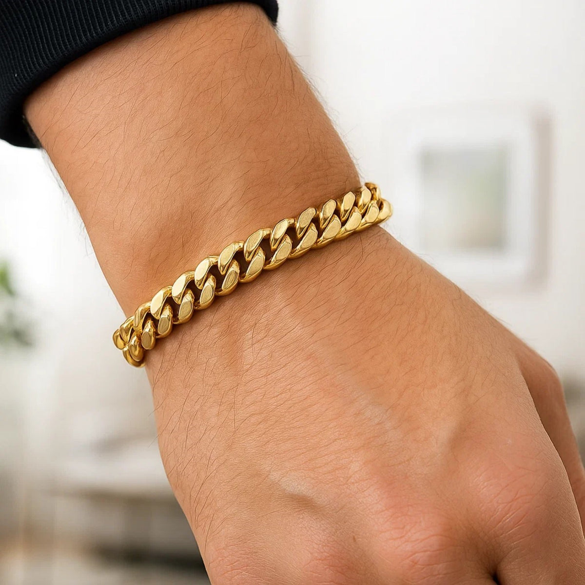 14k Yellow Gold Semi Solid Miami Cuban Bracelet (6.10 mm)