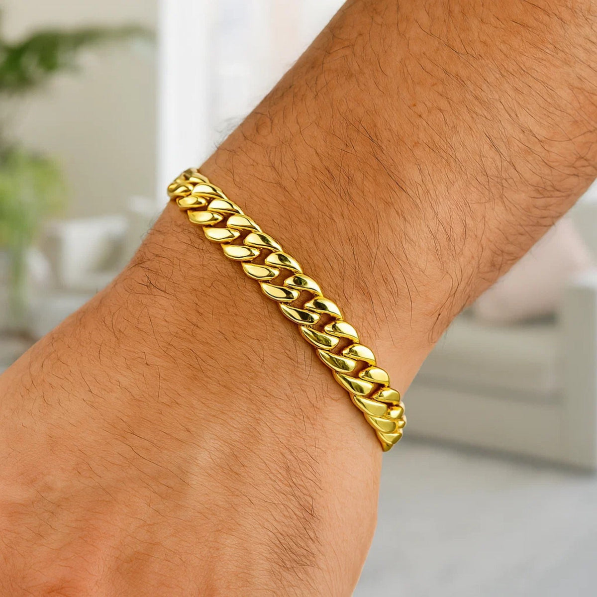 14k Yellow Gold Semi Solid Miami Cuban Bracelet (6.10 mm)