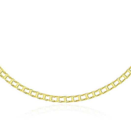 14k Yellow Gold Mens Necklace with Track Design Links (5.00 mm)
