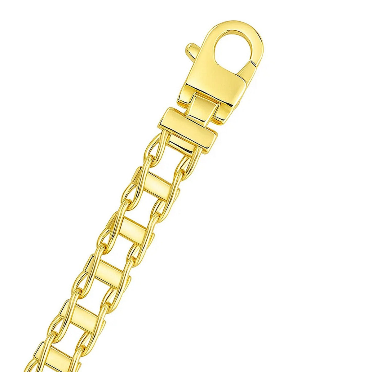 14k Yellow Gold Mens Necklace with Track Design Links (5.00 mm)