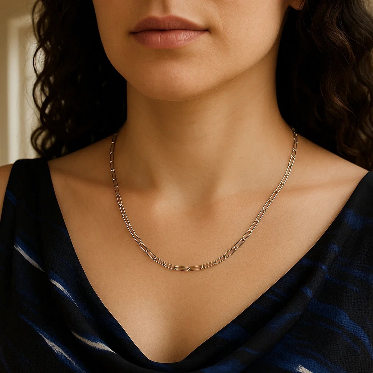 14K Delicate Paperclip Chain