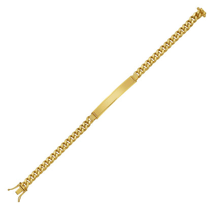 14K Yellow Gold Lite Cuban ID Bracelet (7.20 mm)