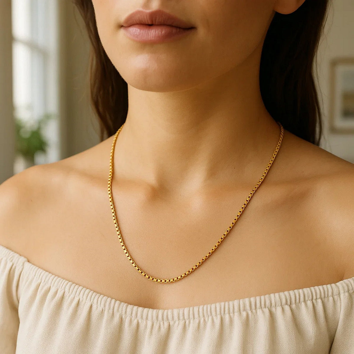 14k Round Box Chain