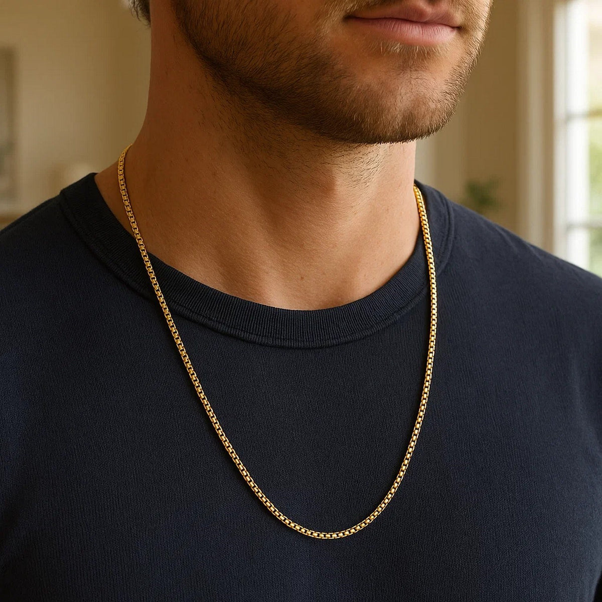 14k Round Box Chain
