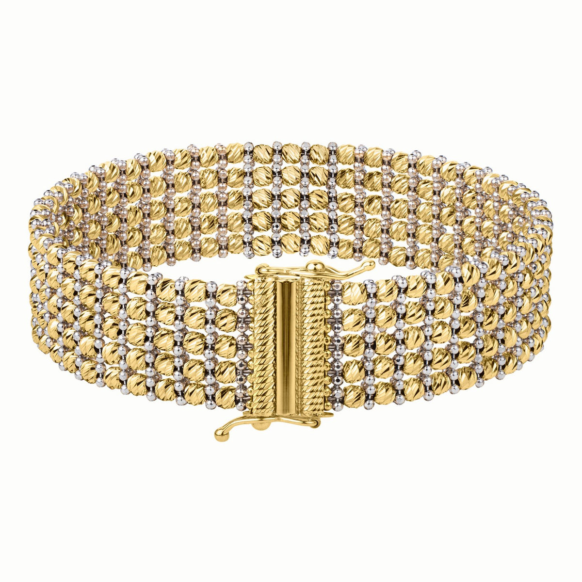 Medium Red Carpet Bracelet in 14K Two Tone Gold (14.10 mm)