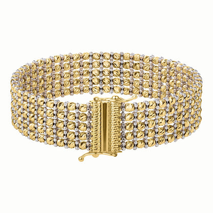 Medium Red Carpet Bracelet in 14K Two Tone Gold (14.10 mm)