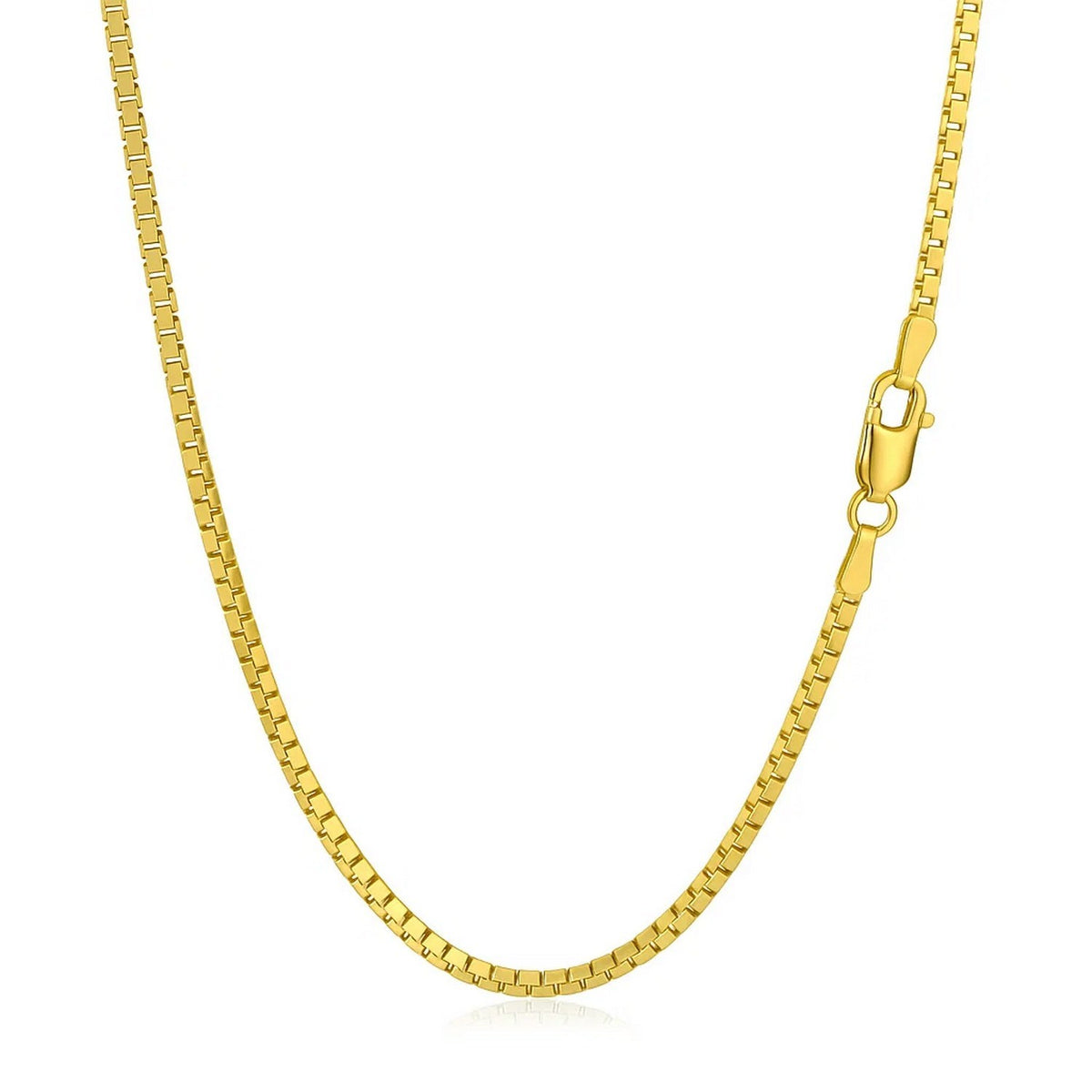 14k Yellow Gold Semi Solid Box Chain