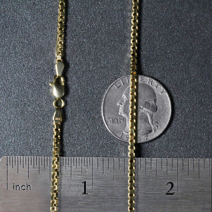 14k Yellow Gold Semi Solid Box Chain