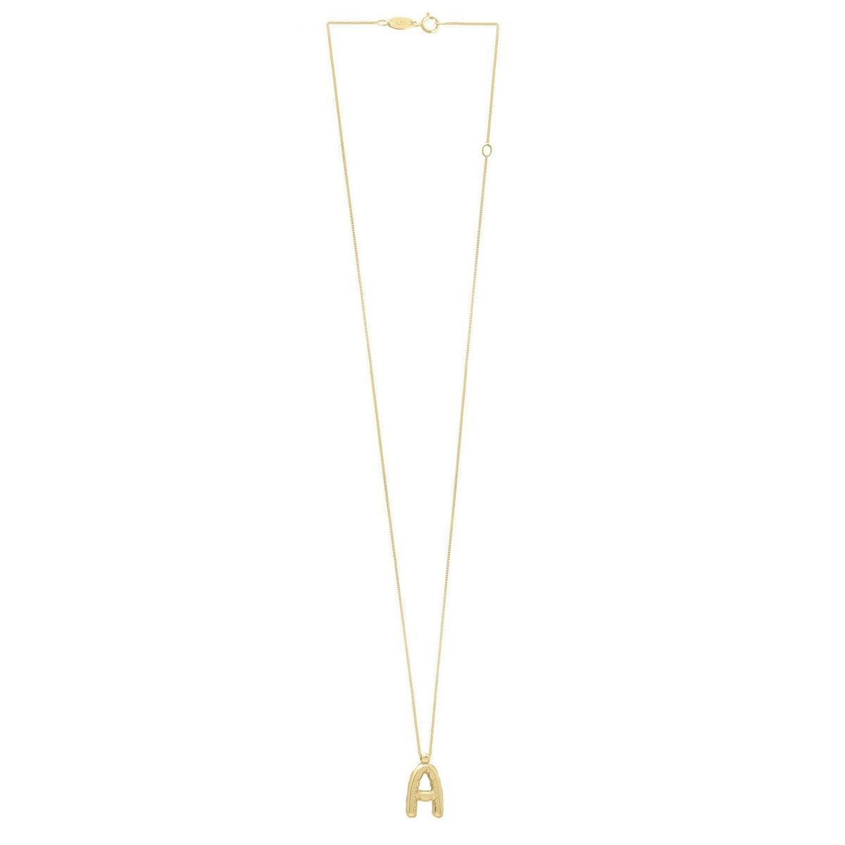 14K Yellow Gold Helium Initial A Pendant